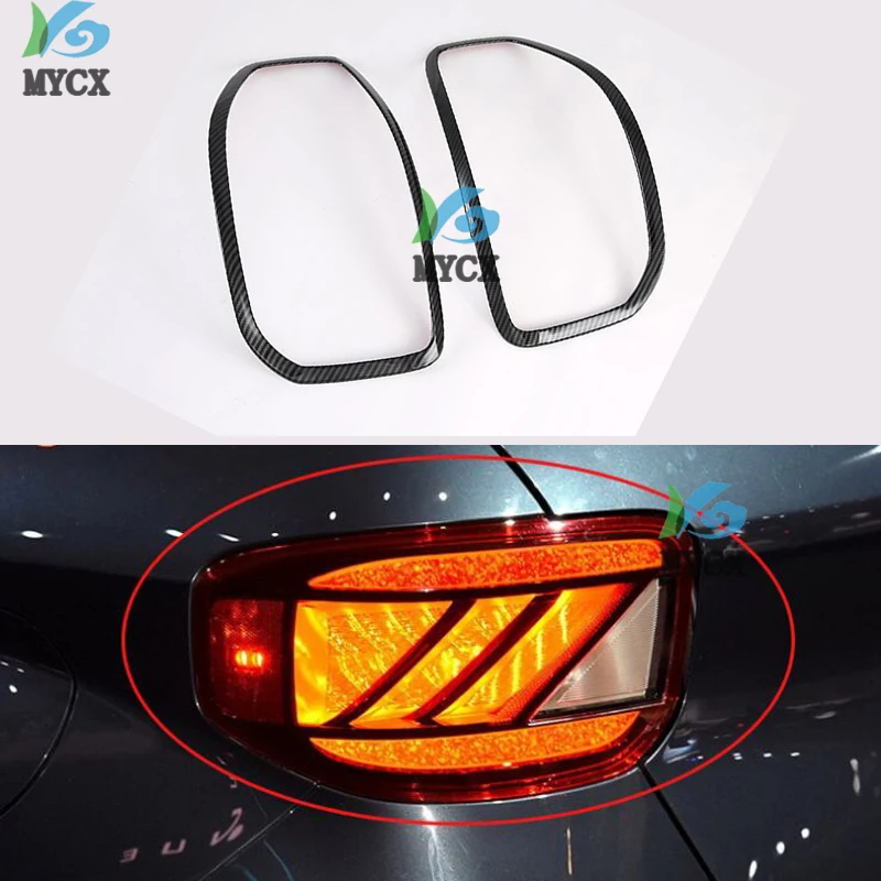 For Hyundai Venue 2019 2020 Exterior Taillight Frame Decoration Sticker Cover Trim Car Styling ABS carbon fiber