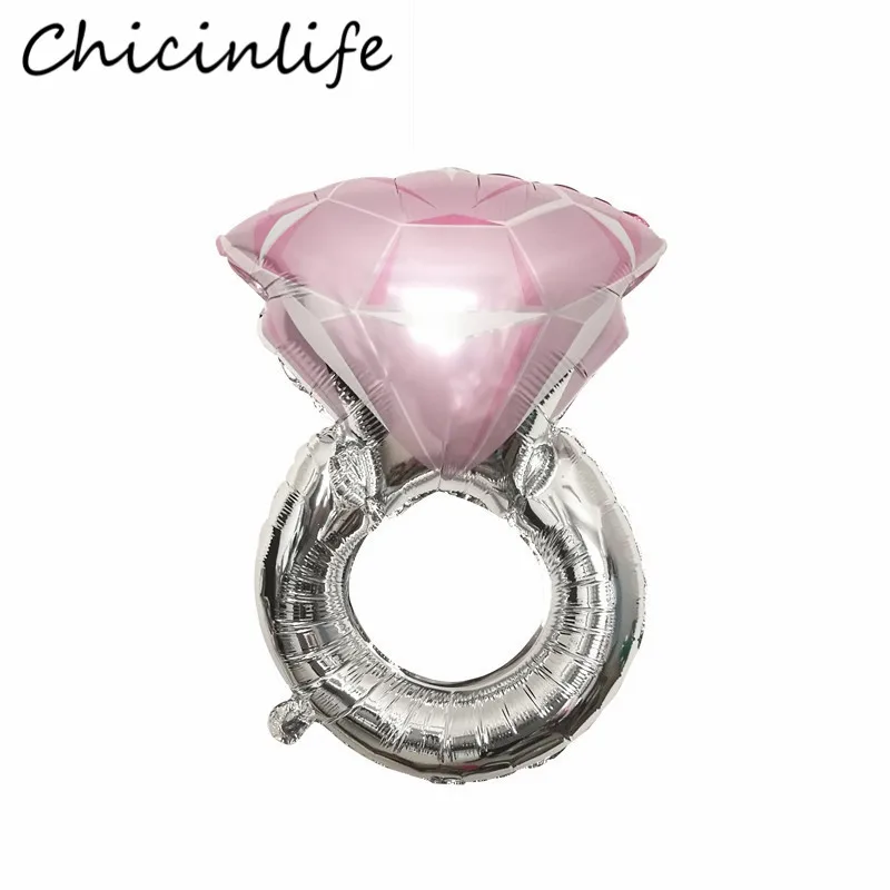 

Chicinlife 1Pcs Silver Diamond Ring Foil Balloon Bachelorette Party Wedding Bridal Shower Engagement Valentine's Day Supplies