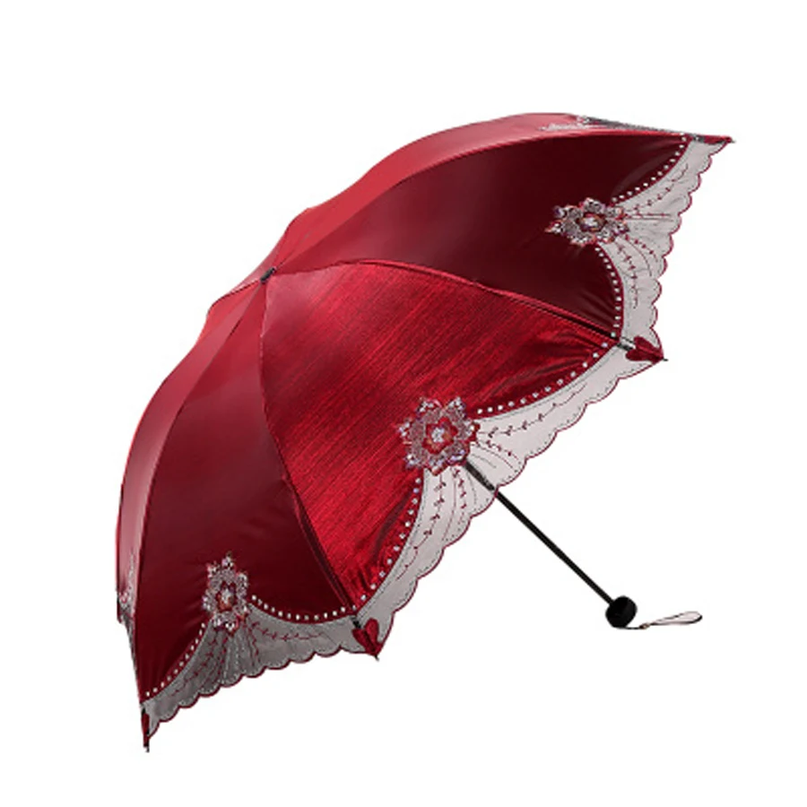 Retro Classic Lace Girl Women Umbrella Strong Windproof Travel Portable Big Female Paraguas Outdoor Sun Parasol Waterproof