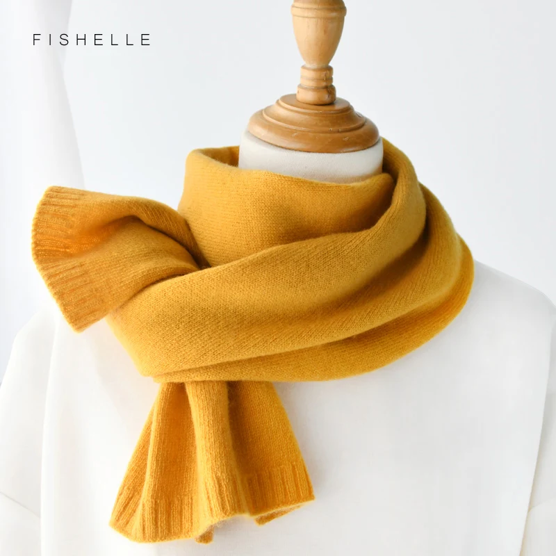 luxury cashmere scarf women solid color winter small thin scarf adults and kids knits shawl warm short wool scarves ladies men