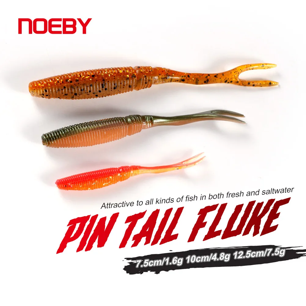 NOEBY-Pin Tail Silicone Soft Jig, Artificial Wobblers, Swimbait Bass Fishing, Fishing Lure, Craws Wobblers, 7.5cm, 10cm, 12.5cm