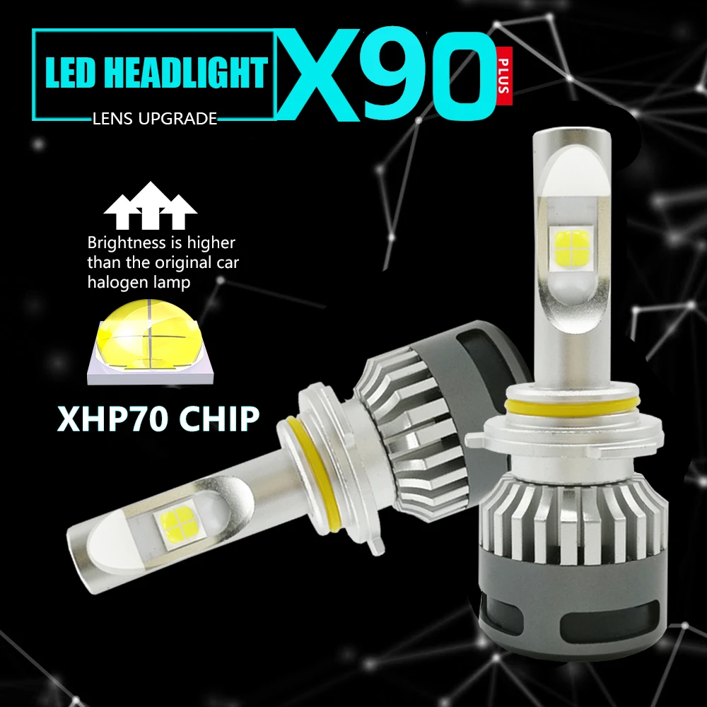 Car Turbo LED H4 headlight H7 55W H11 H1 HB3 Bulbs 9005 9006 HIR2 H8 P70 6000K Replacement Bulb D2H D2S D1S D4S auto LED 12v 24V