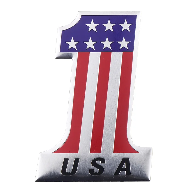 United States USA American National Flag Emblem 3D Aluminum Alloy Badge Sticker Car Motorcycle Rear Trunk Body Decoration Decals