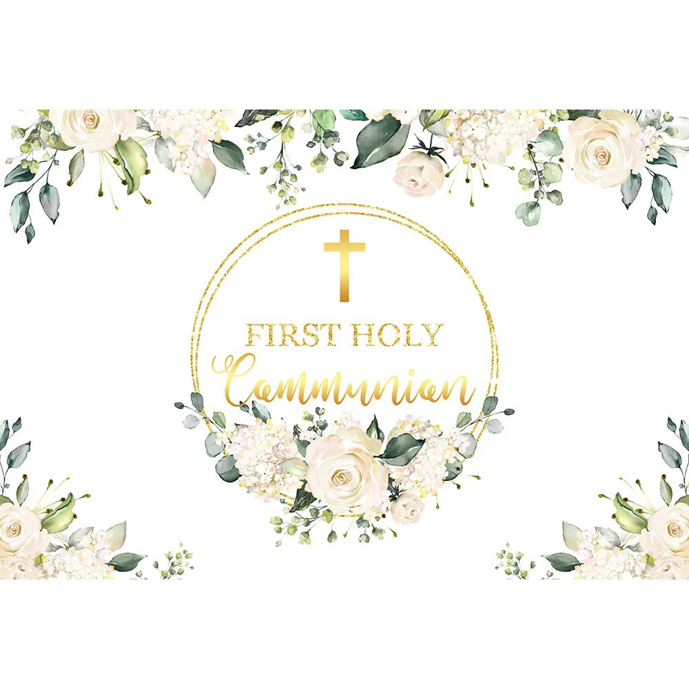 Mocsicka My First Holy Communion Background Cross Baby Baptism Party Decor Banner Newborn Christening Backdrop Photo Studio Prop