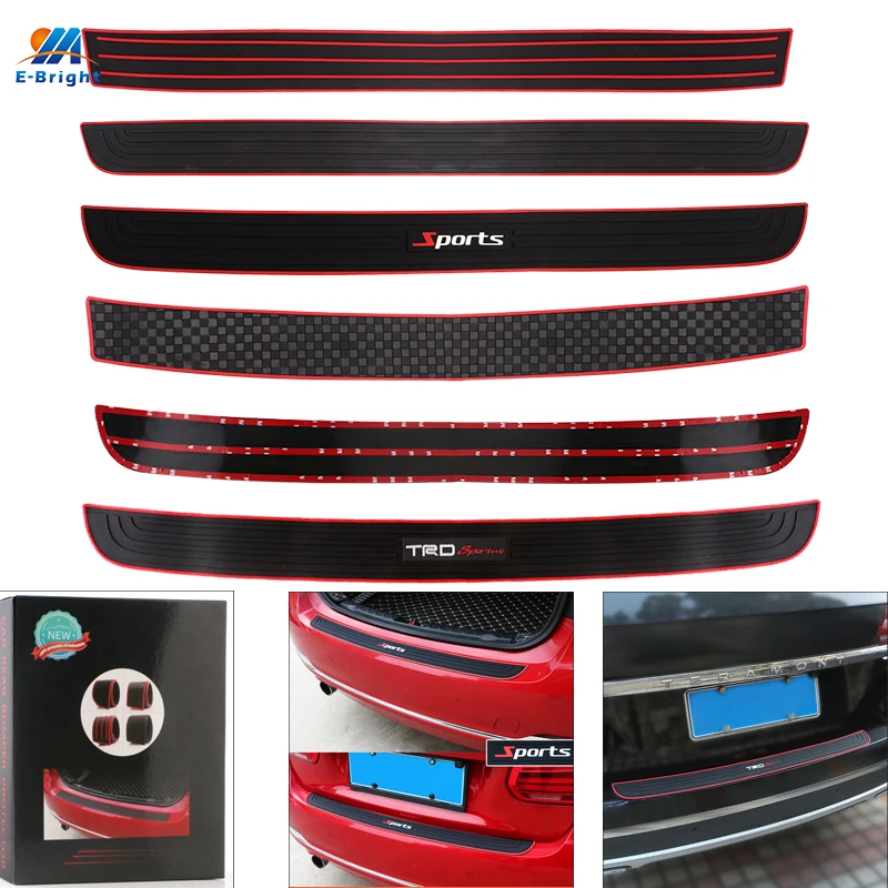

90cm Car Rear Trunk Bumper Carbon Fiber Sticker Protective Pad Anti-Scratch Cover Anti-Collision Protection Cover Strip Decal
