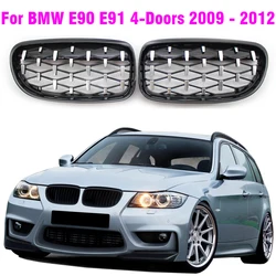 Shiny Black Chrome Diamond Meteor Style Grille Fit For BMW 3 Series E90 E91 4 Doors LCI Facelift 2009-2012 51137201969