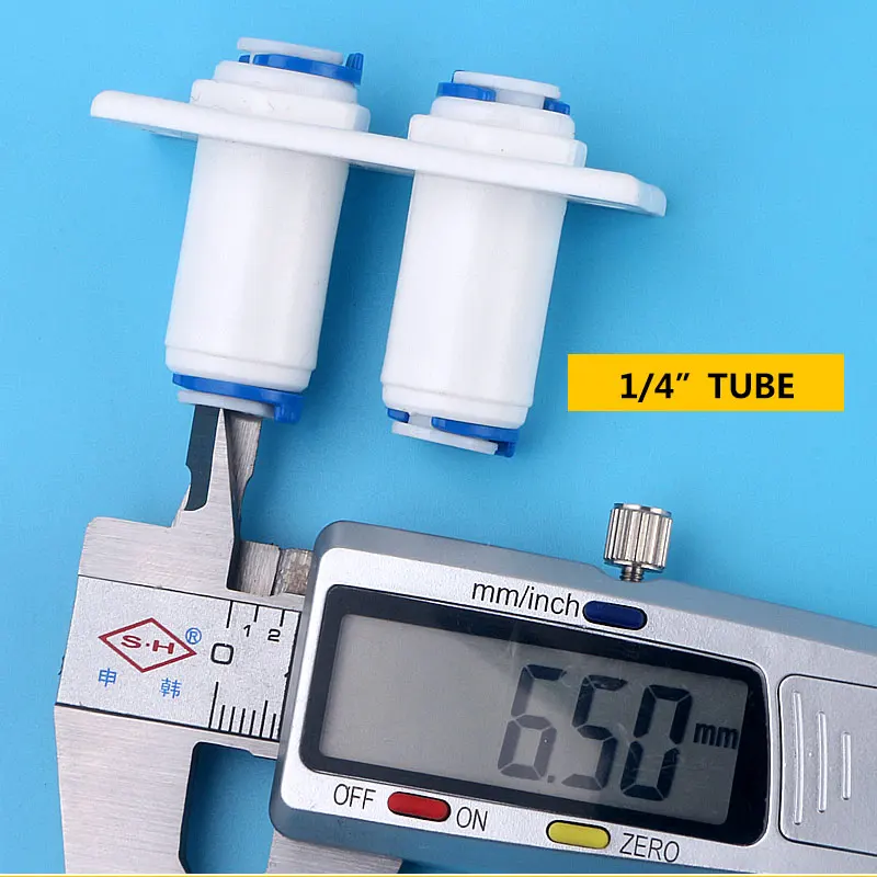 1/4 "(6.35Mm) ống Ống PE Kết Nối Bền Kẹp Thẳng Vách Ngăn Phụ Kiện Twain Đầu Nối Nhanh Sư Đoàn Đĩa Nước RO