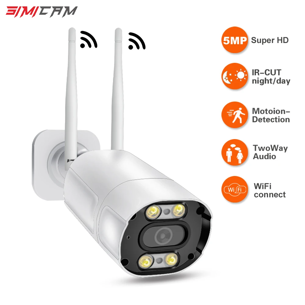 5MP/2MP IP Security Camera WiFi Wireless AI Human Detect Alarm Two Way Audio Onvif Double Light Night Visioin Video Surveillanc