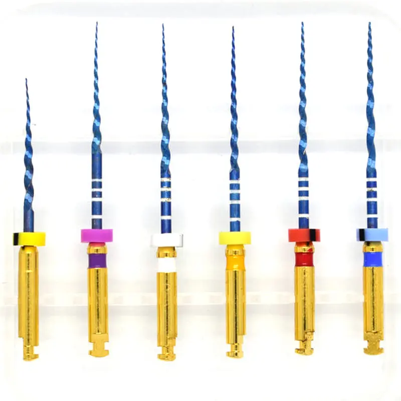 

6pcs/Box Dental Instrument Heat Activated Canal Root Files SX-F3 Super files blue Can Bend for Preparing Root Canal Treatment