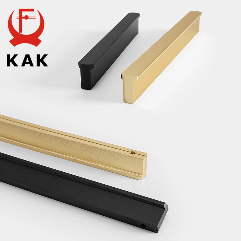 Kak Mode Zwarte Lange Meubels Handgrepen Aluminium Goud Keuken Handle Kast Portiergrepen Ladeknoppen Meubelen Hardware