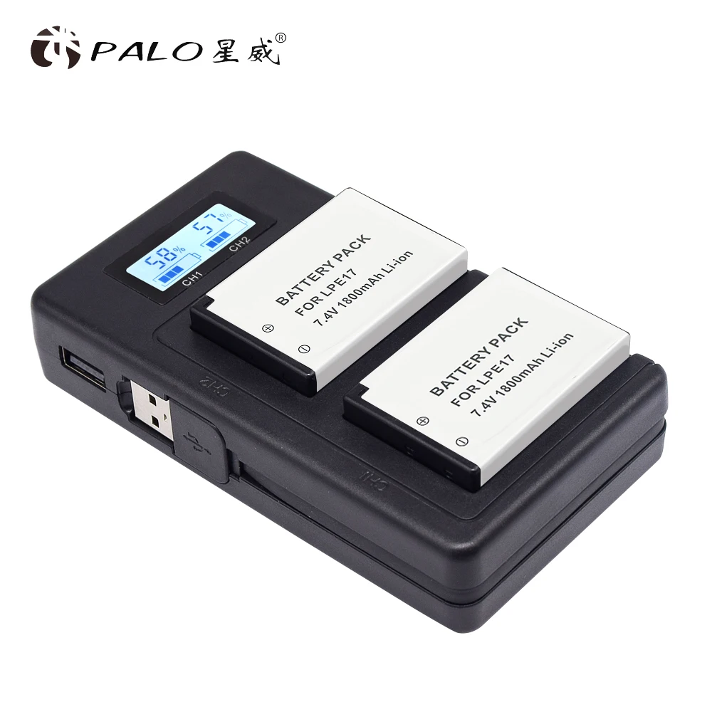 PALO LP-E17 LPE17 USB LCD touristes chargeur batterie chargeur pour IL EOS 200D M3 M6 execute D 760D T6i T6s 800D 8000D Kd'appareils X8i caméras