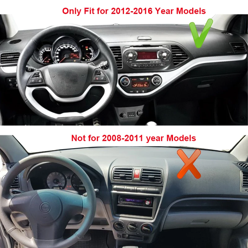 Car Inner Dashboard Cover Dash Mat Carpet For Kia Picanto Morning 2012 - 2016 Dashmat Dashboard Cover Sun Shade 2015 2014 2013