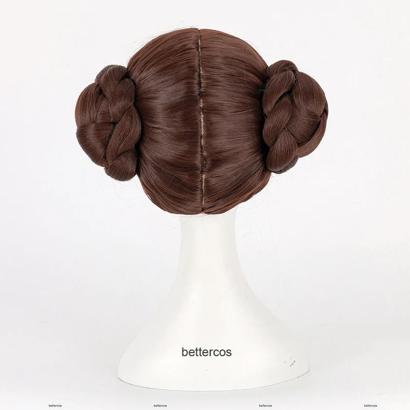 Princess Leia Organa Solo Cosplay Wig Short Brown Heat Resistant Synthetic Hair Wig + Wig Cap