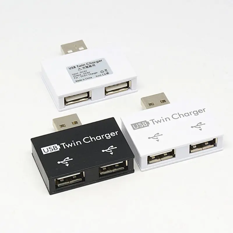 แฟชั่นมินิ USB Hub 2พอร์ต USB 2.0 Splitter Adapter สำหรับโทรศัพท์มือถือคอมพิวเตอร์แท็บเล็ตอุปกรณ์เสริม