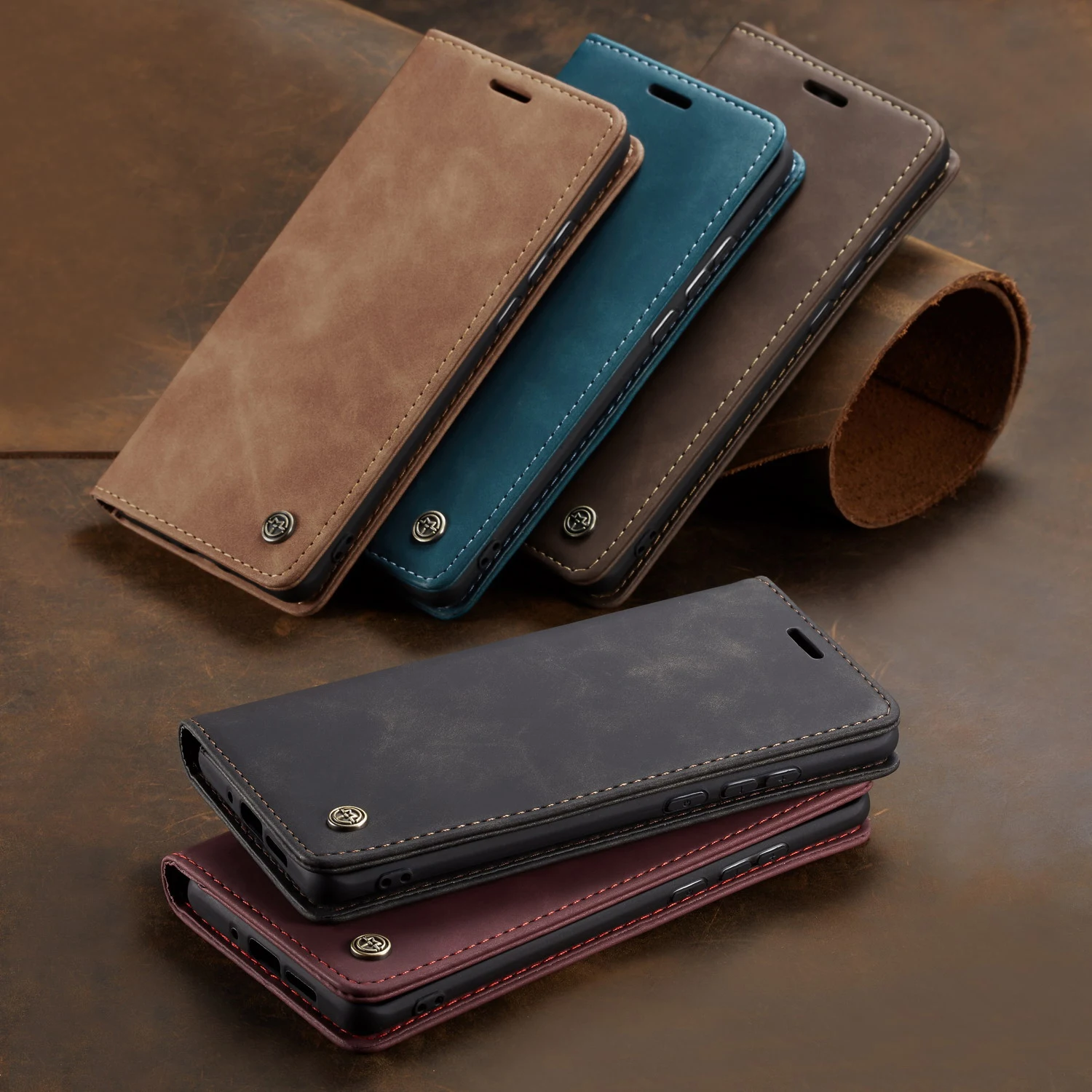 CaseMe Luxury Leather Magnetic Flip Wallet Case For OnePlus nord 1+ 7 8 T Pro Card Slot Phone Case for Google pixel 6 Pro cover