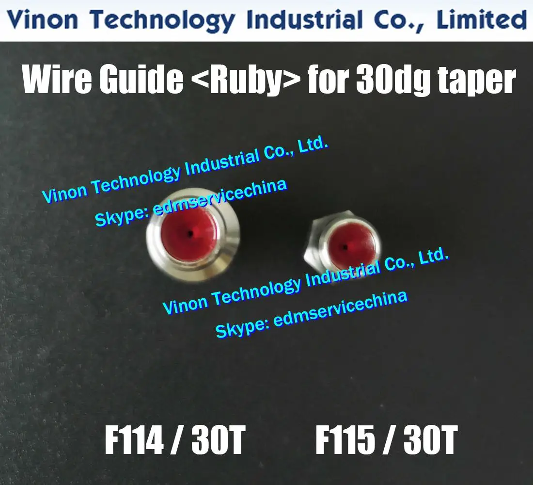 

30 Degree Taper Cut EDM Die Guide Set Parts Ø0.205/0.255/0.305mm (Ruby+Diamond type) F114/30T+F115/30T A290-8112-Z725, A290-8112