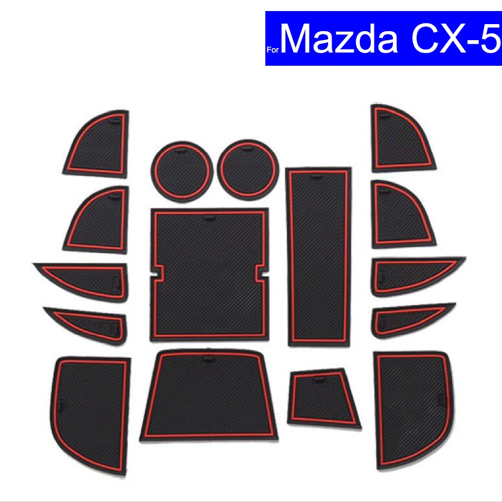 Non-slip Car Door Gate Slot Mats Carpets Position Cup Holder Pads For Mazda CX-5 2013 2014 2015 Door Groove Mat