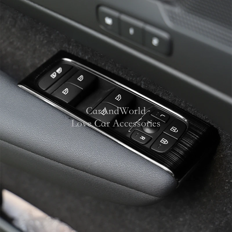 

For Volvo XC40 2017-2024 Stainless Steel Interior Glass Lift Panel Cover Door Window Switch Garnish Molding Trims Car Accessory