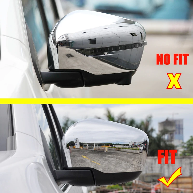 For Nissan Navara 2020 ABS Chrome/Carbon fibre Car side door rearview mirror cover Sticker Car Styling Accessories 2pcs