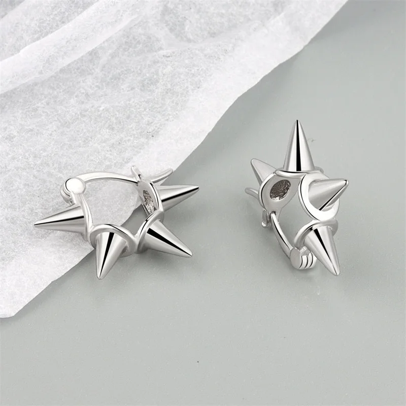 QMCOCO New Hot Selling Rivet Earring Smooth Surface Silver Color Fashion Simple Punk INS Style Trendy Exquisite Ear Jewelry