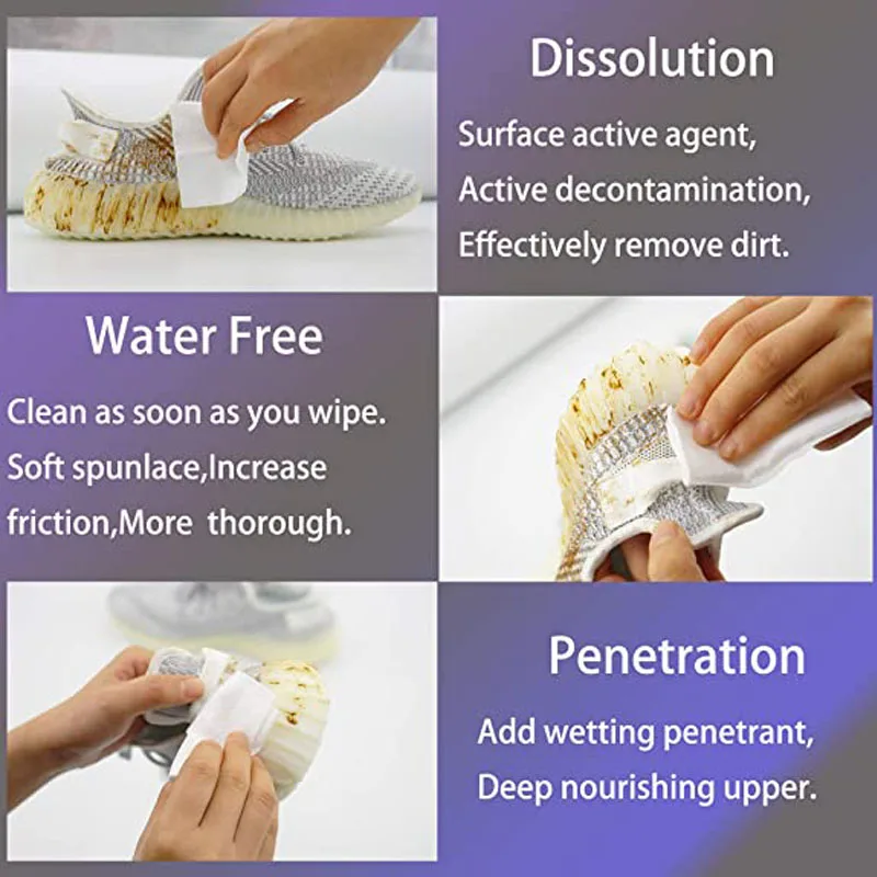 12Pcs/Bag Disposable Shoe Wipes Small White Shoe Artifact Cleaning Care Wipes Sneakers Cleaning Quick Wet Wipes