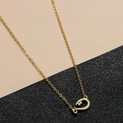 CHENGXUN Initial Necklace in Arabic Letter Handcut Gold Plated Brass Pendant Unique Necklace Jewelry 2020