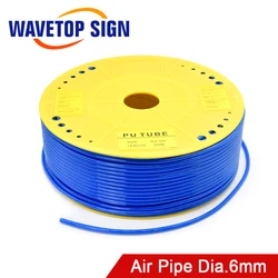 WaveTopSign Air Pipe Air Hose Outer Diameter 6mm 6x4mm PU Tube for Air Compressor CO2 Laser Engraving Cutting Machine