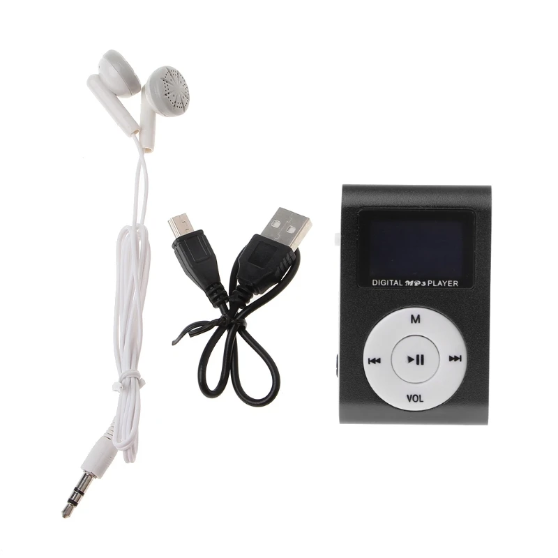 MX-801 Mini USB Metal Clip TF Card Slot LCD Screen Music MP3 Player 