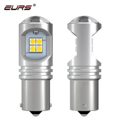 Светодиодная автомобильная лампа EURS 1X 1156 P21W BA15S 3030-12smd Len 1157 BAY15D BA15D 6000K белая 7 Вт 10-30 в лм, автомобильная лампа, задсветильник