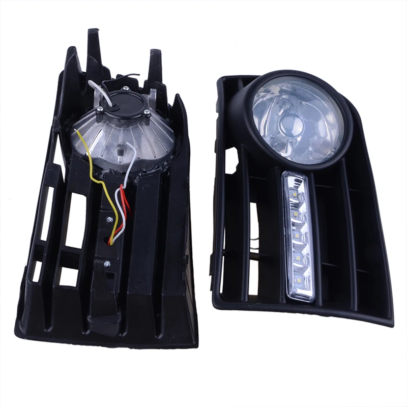 Rhyming Fog Lights Assembly Front Bumper Lower Grille Day Running Lamp Car Accessories Fit for VW Golf MK5 2004-2009