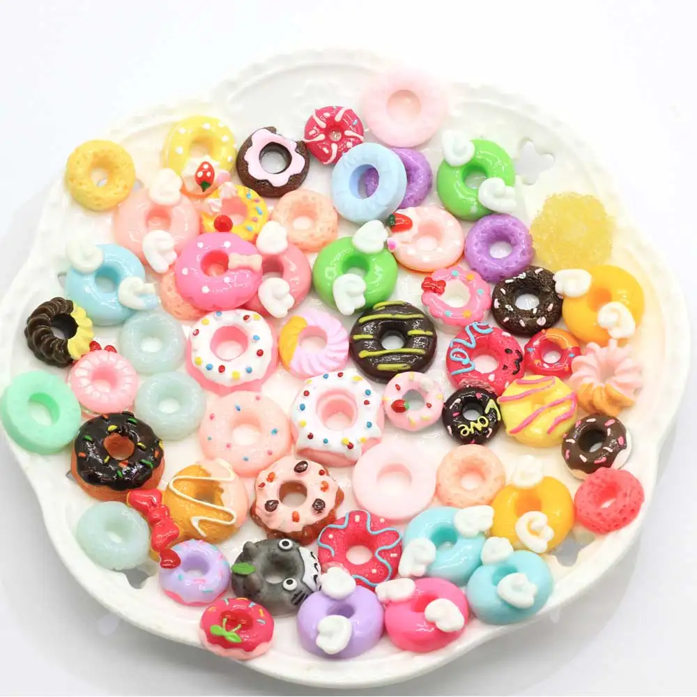 Mix Designs Mini Donuts Charms Pendants Lucky Bag Cabochons For DIY Bracelets Necklace Earring Key Chain Jewelry Making