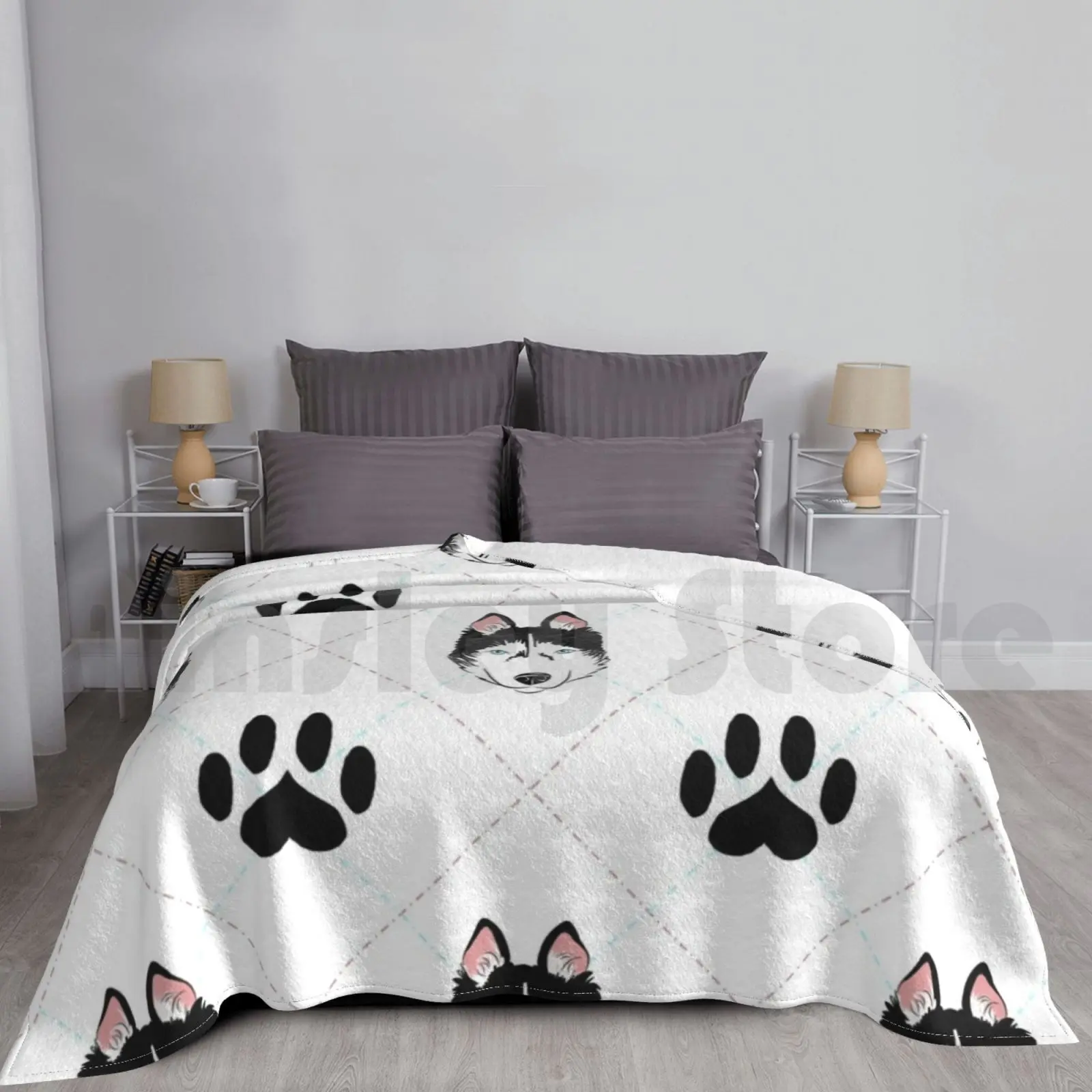 

Siberian Husky Plaid Blanket Fashion Custom 1119 Husky Huskie Siberian Siberian Husky Siberian Huskie Sled