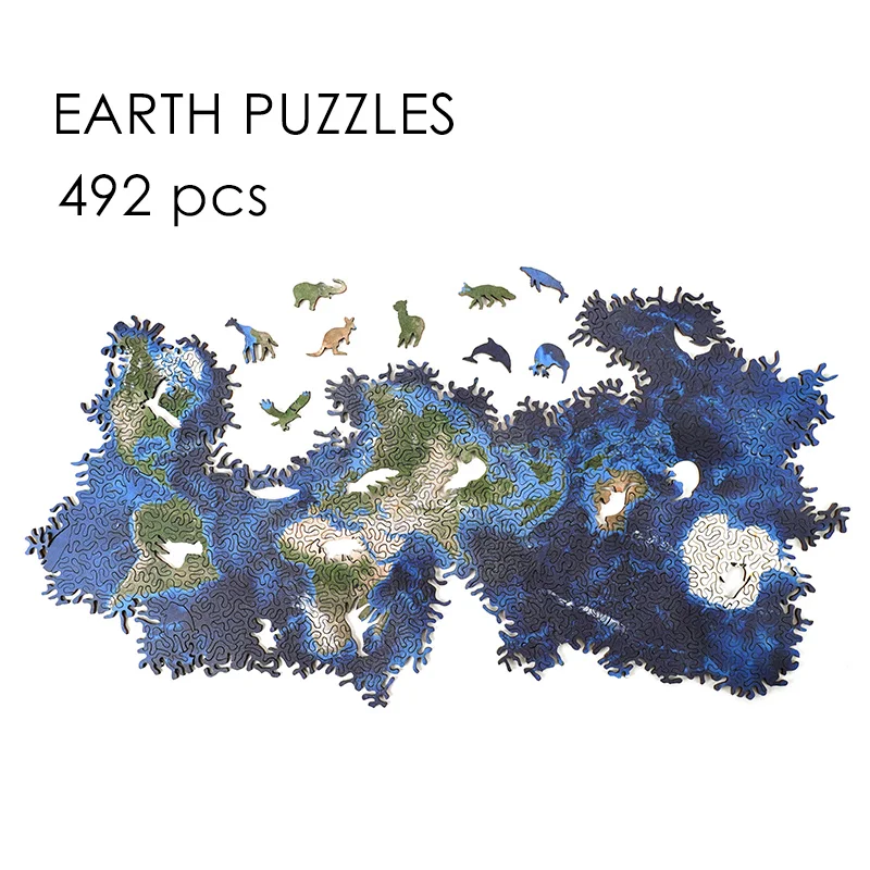 

Infinite Earth Puzzles Wooden Puzzle difficulty Toy Unique Irregular Shape Jigsaw Puzzle For Adults Kids Fidget Toys gift