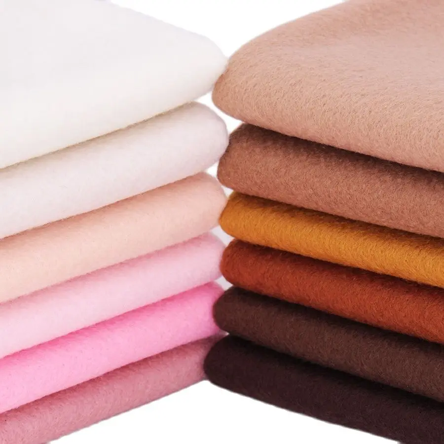 12 Pcs/Lot Bright Gorgeous Brown Korean Pink Soft Felt Fabric For DIY Handwork Sewing Crafts Dolls Needlework /Polyester Cloth