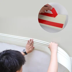 NBR Decorative Baseboard Foam Self-adhesive Skirting Waist Line Background Border Strip Lines anti-collision Wall Edging Sticker