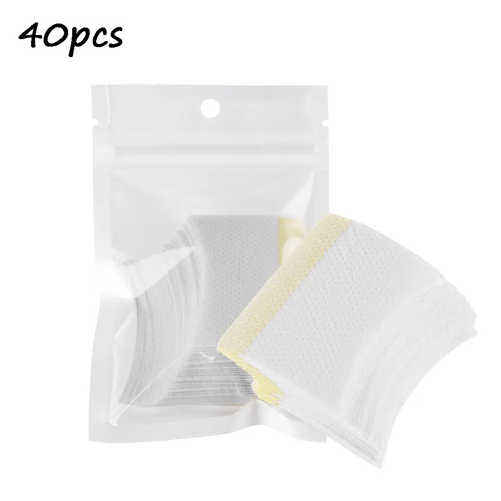 40pcs Woman's Fashion Eye Makeup Tools Disposable White Cotton Pads  False Eyelashes Under Eye Pads Eyelashes Extension Removing