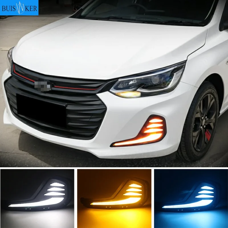 

1 Pair For Chevrolet Cavalier 2020 Daytime Running Lights Turn Signal Fog Lamp Cover LED DRL Car Styling