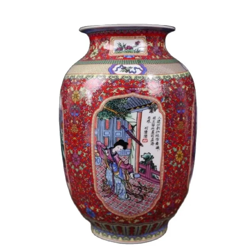 

Chinese Old Porcelain Enamel Lady Pattern Vase