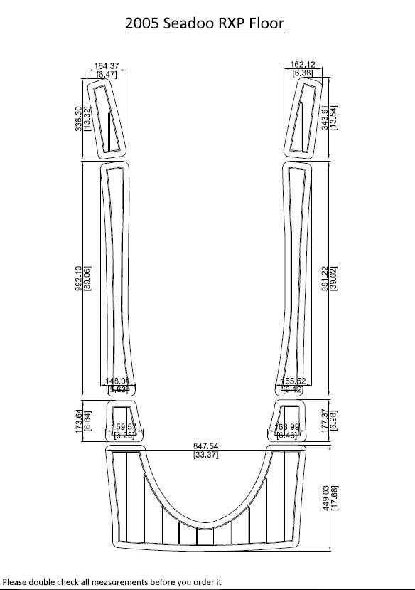 2005 Seadoo RXP Floor Swim Platform and Cockpit EVA Faux Teak Decking 1/4