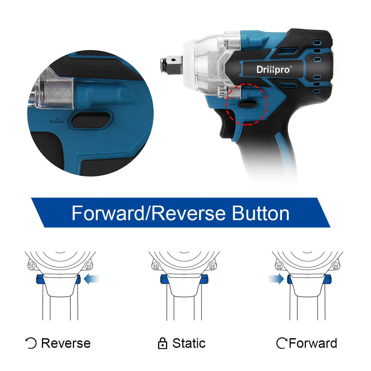 Drillpro 388vf Brushless Cordless Electric Impact Wrench 1/2 inch Power Tool For Home 15000Amh Li Battery For Makita 18V Battery