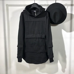 Owen Seak Men's Cotton Hoodies Sweatshirts Gothic Clothing Oversized Autumn Winter High Street Hip Hop Black Zip Jacket Coat