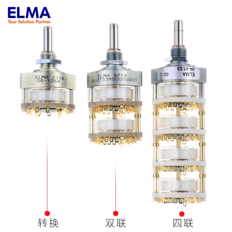 Commutateur audio personnalisé avec potentiomètre plaqué or véritable, diviseur Swiss ELMA sions, type shunt, 24 vitesses, nouveau