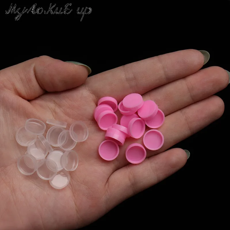 100 Teile/los Wimpern Kleber Halter Pfropfen Wimpern Schnell Individuelle Blüte Tasse Ring Augen Make-Up Verlängerung Klebstoff Ständer Werkzeuge – Detail 4