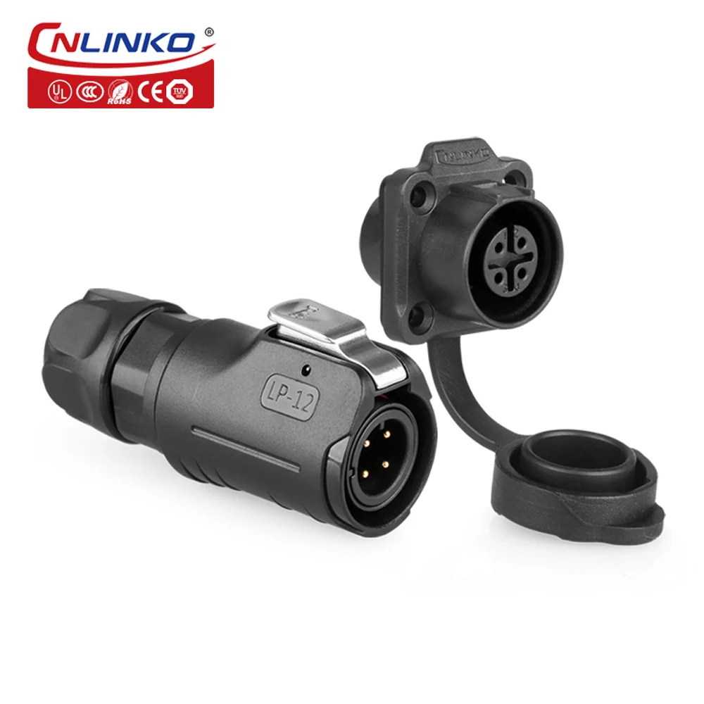 CNLINKO M12 2/3/4 Pin Male Plug Female Socket IP68 Waterproof Mini Power Cable Aviation Connector for Industrial LED Light Audio