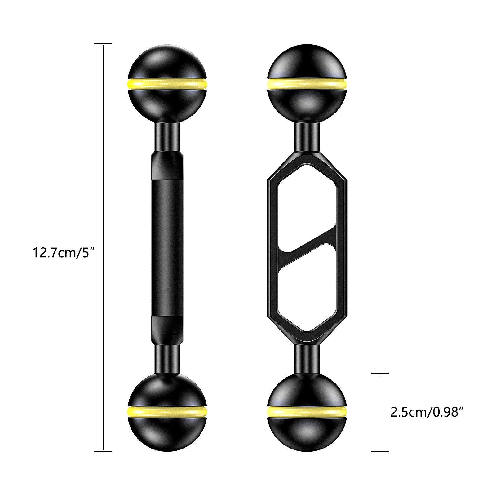 Essential Diving Photography Equipment Aluminum Alloy Dual Ball Joint Arm Lighting System Combination Accessory Anlge Adjustable