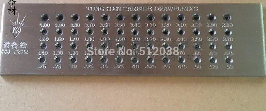 Tungsten Carbide Wire Drawplate for Jewelry Making Round 0.26-4.10 mm ( 52 Holes )