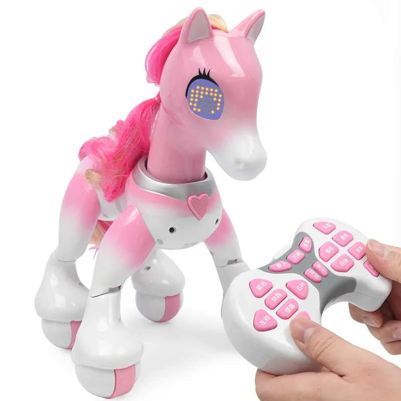 

Electric Educational Remote Control Pet Toys for children RC Unicorns Robot Walking Sing Cartoon Animal Infrared induction Model