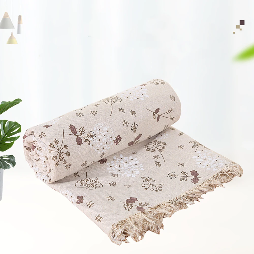 50cmx150cm Printed Beige Flower Pattern Fabric High Quality Sewing Linen Fabric Material For Handbag Garments