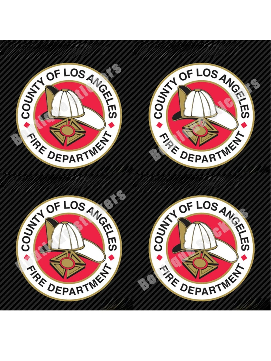 Round Los Angeles County Fireproof Seal Sticker Decal Vinyl Logo Firefighter Used for Fireproof Seal Hot Selling High Quality