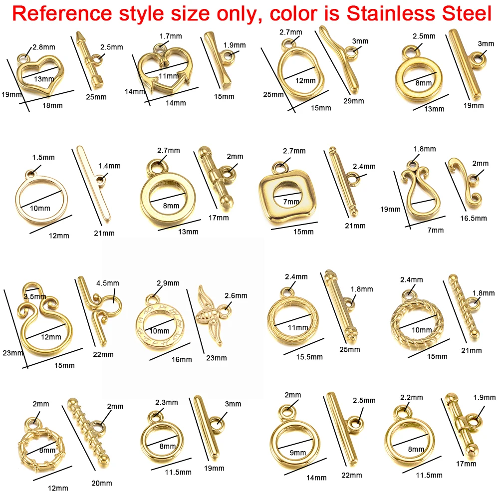 3set/lot 16 Style Stainless Steel OT Clasps Connectors for DIY Bracelet Necklace Jewelry Findings Making Supplies Accessories